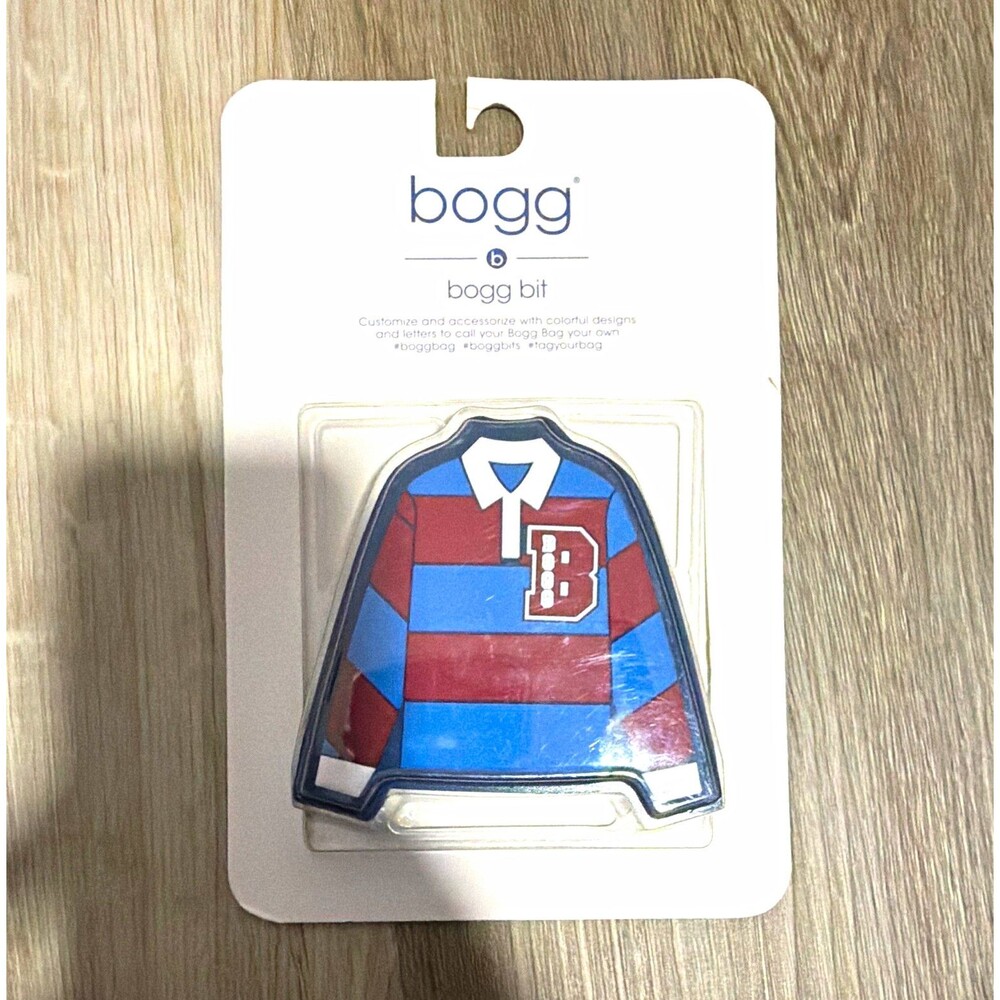 Bogg Bag Bit Charm Sports Jersey Striped B Blue Red White Women NIP